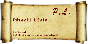 Péterfi Lívia névjegykártya